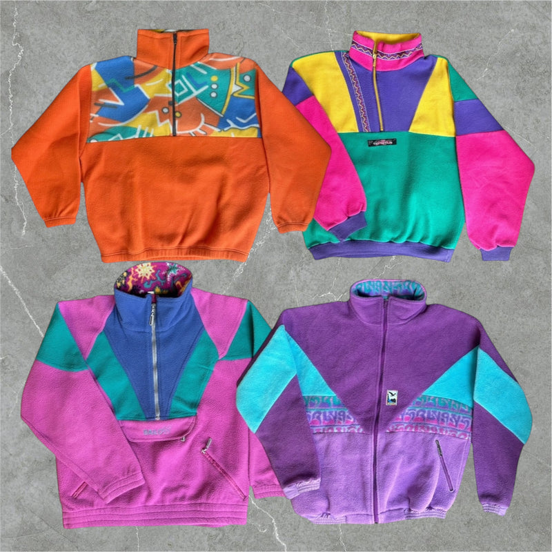 BOX 15KG UNISEX -  COLORFUL FLEECE SWEARTSHIRT 90s