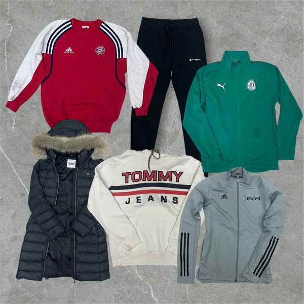 BOX 25KG UOMO/DONNA -MIX  REWORK BRANDED SPORTWEAR        GradeB           €3,50 PER KG