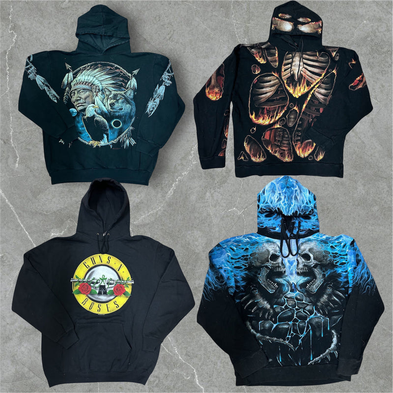 BOX 25KG MAN'S/WOMAN'S - MIX OF METALLIC AND ROCK HOODIES