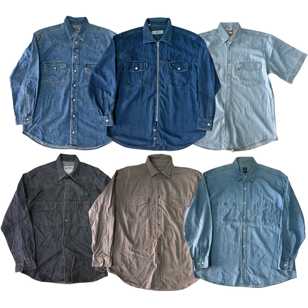 BOX 25KG UOMO - Camicie Jeans Anni 90s PZ60/65