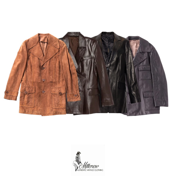 Anni '70 Blazer in Pelle e Camoscio da Uomo