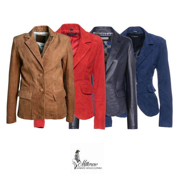 Anni '70 Blazer in Pelle e Camoscio da Donna
