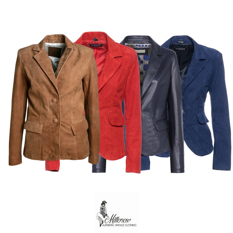 Anni '70 Blazer in Pelle e Camoscio da Donna