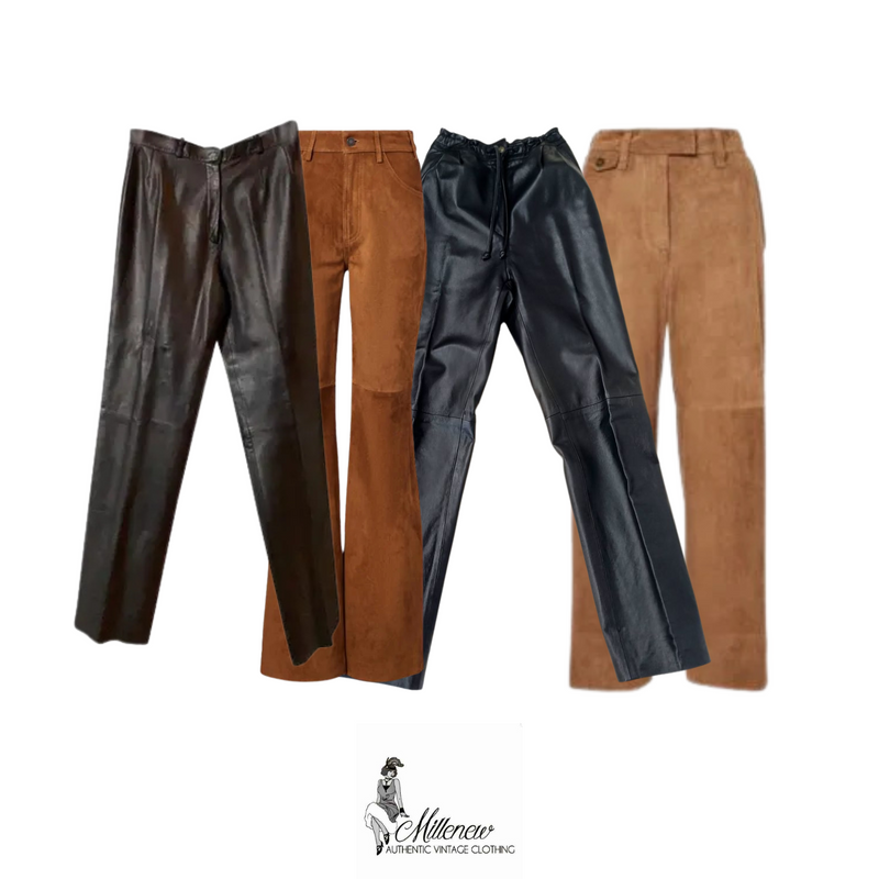 Anni '80/'90 Pantaloni in Pelle e Camoscio da Donna