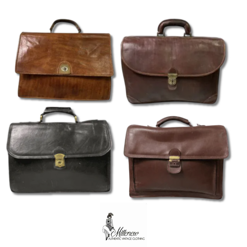 Cartelle Vintage da Lavoro in Pelle