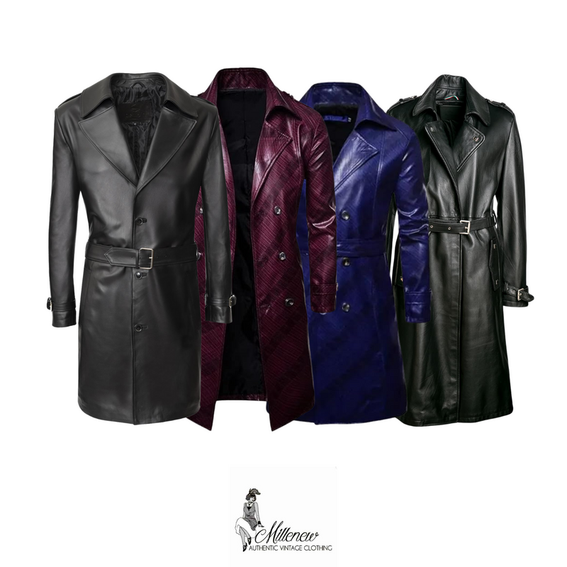 Anni '80/'90 Trench in Pelle da Uomo