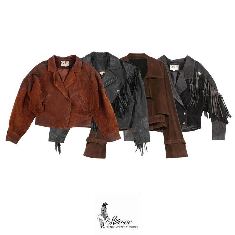 Anni '80/'90 Blazer in Pelle e Camoscio da Donna