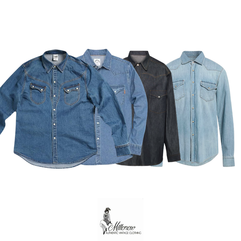 Anni '80/'90 Camicie di Jeans da Uomo