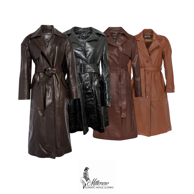 Y2K Trench da Donna in Pelle