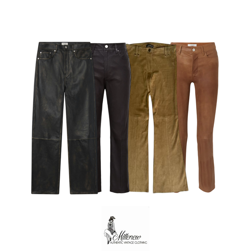 Y2K Pantaloni in Pelle e Camoscio