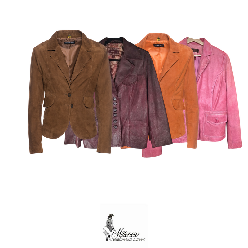 Y2K Blazer da Donna in Pelle e Camoscio